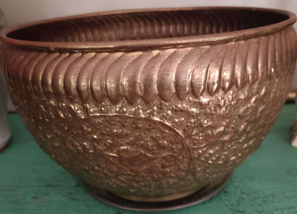 Large Brass Jardinier