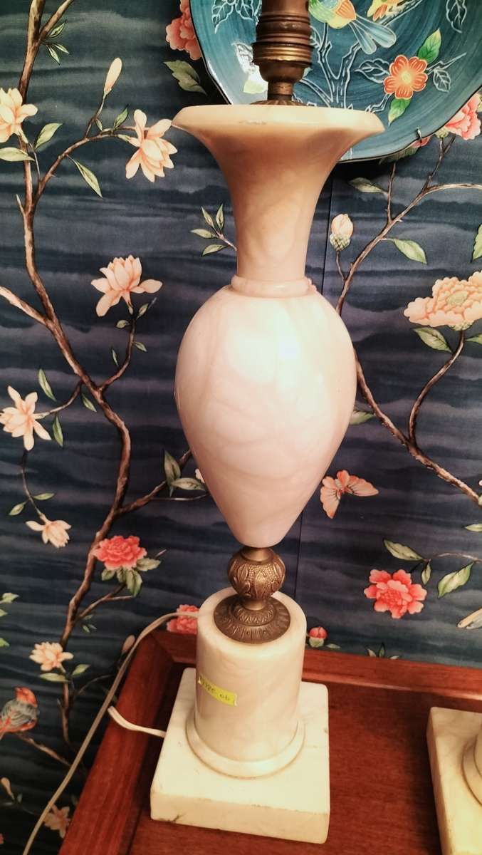 Pair of Marble And Brass Table Lamps