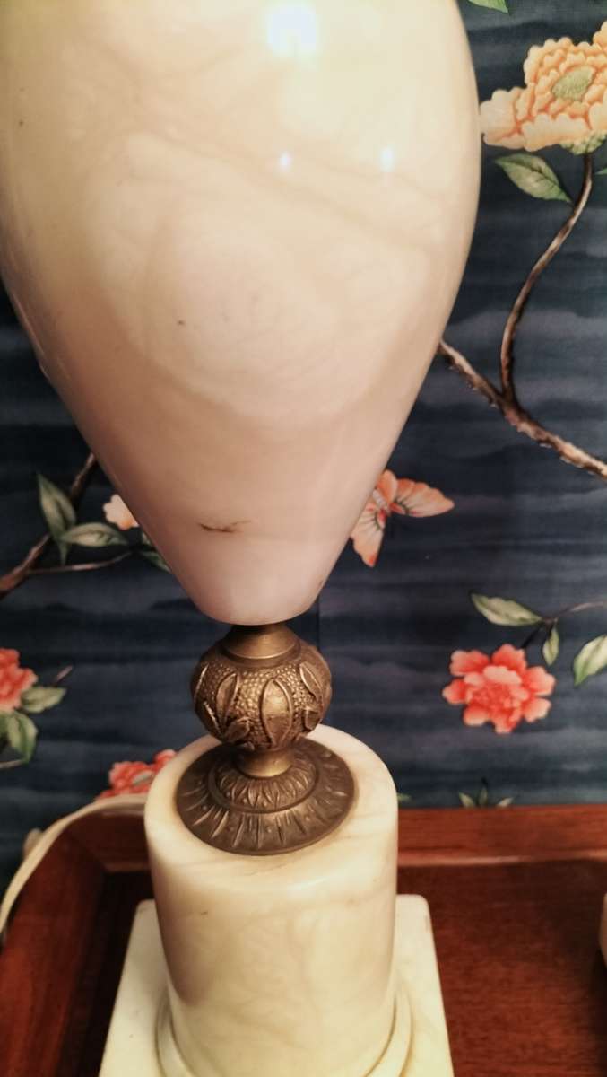 Pair of Marble And Brass Table Lamps