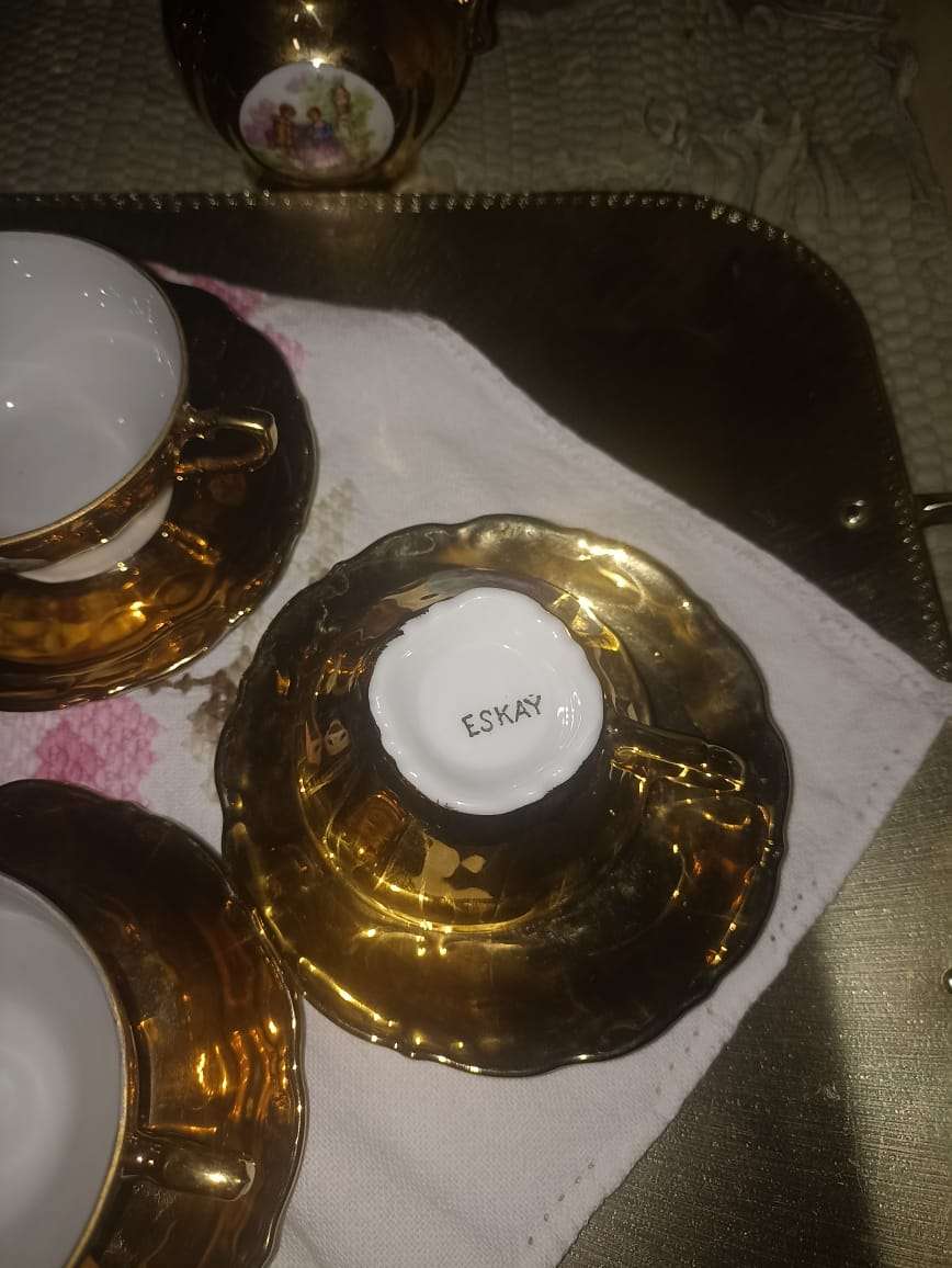 Eskay 22 carat gold plated teaset