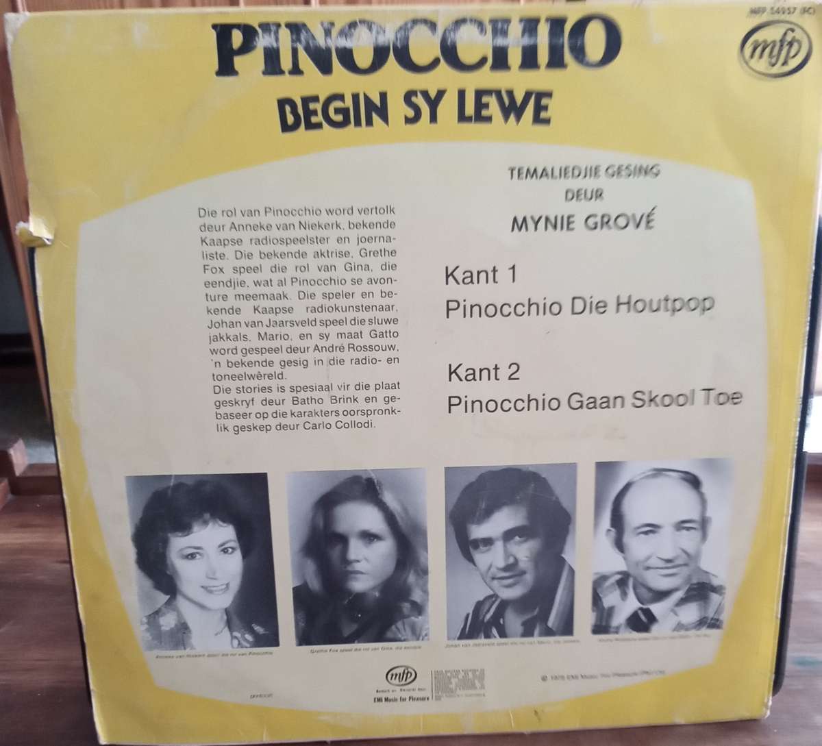 PINOCCHIO BEGIN SY LEWE - MYNIE GROVE LP VINYL RECORD AFRIKAANS