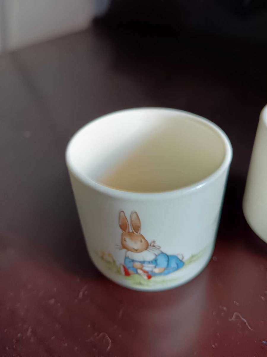 Pair of Royal Doulton Bunny kins Egg Cups