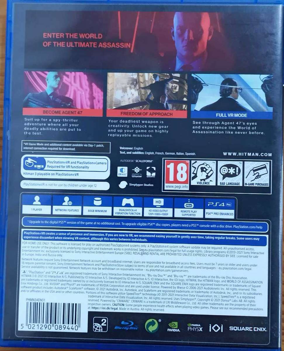 Hitman 3 for PS4 (CIB)