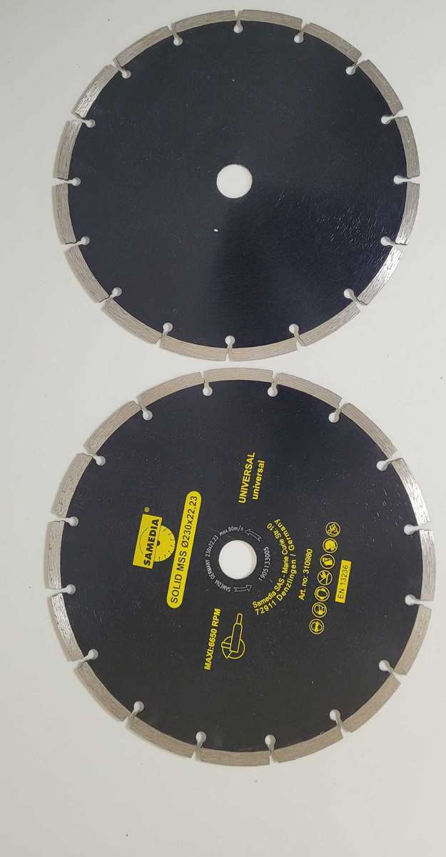 Samedia Segmented Industrial Multipurpose SOLID MSS Diamond Blade 230x22x23mm (BID PER PIECE)