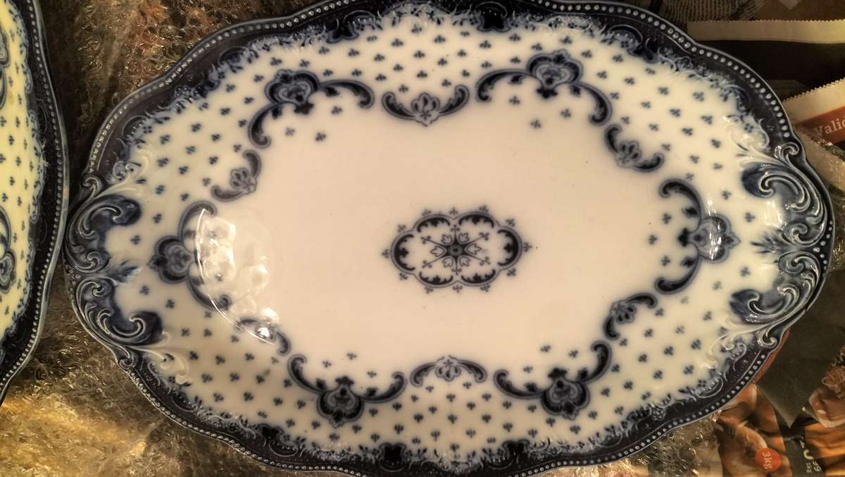 Keele Flow Blue Medium Size Platter by Grindley