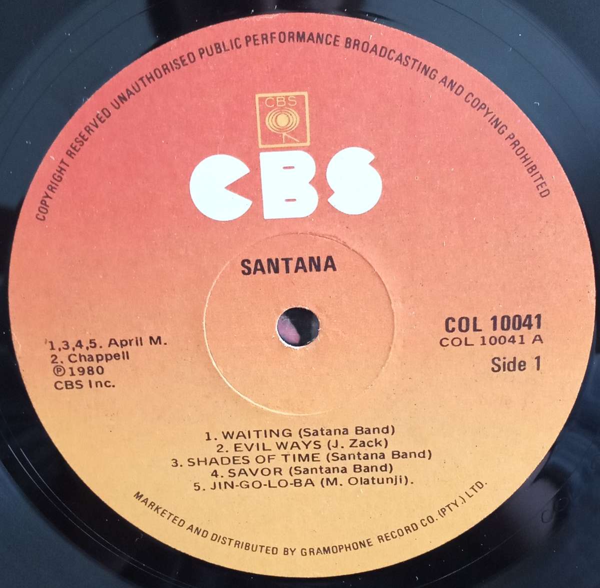 SANTANA LP VINYL RECORD