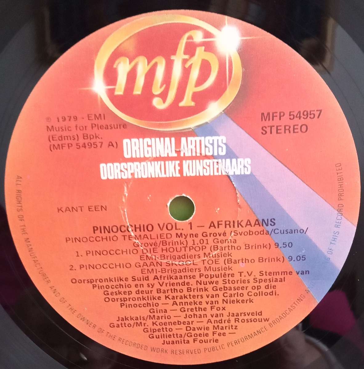 PINOCCHIO BEGIN SY LEWE - MYNIE GROVE LP VINYL RECORD AFRIKAANS