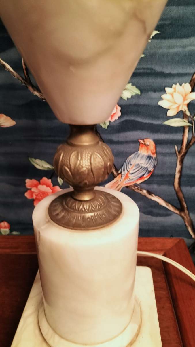 Pair of Marble And Brass Table Lamps