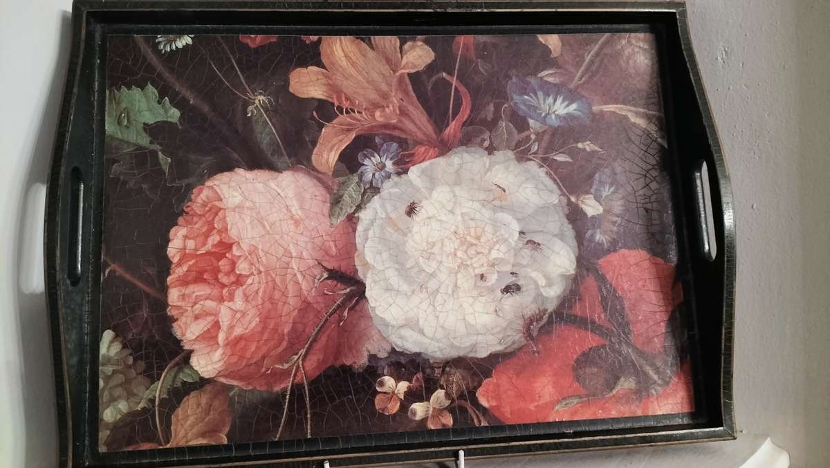 Beautiful Decoupage Floral Tray