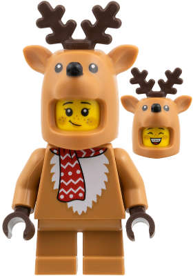 Lego (N) ~ Child - Girl Reindeer Costume Red Scarf~