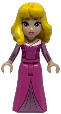 Lego NEW - Aurora - Dark Pink Dress Metallic Pink Sleeves Gold Necklace Yellow