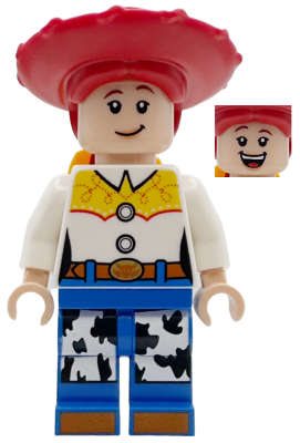 Lego (N) ~ Jessie - Normal Legs Minifigure Head and Bow Printed Dark Orange Bo