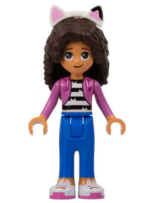 Lego NEW- Gabby - Dark Pink Jacket over Black and White Striped Shirt Blue Tro
