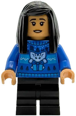 Lego (N) ~ Cho Chang - Blue Holiday Sweater Black Medium Legs~