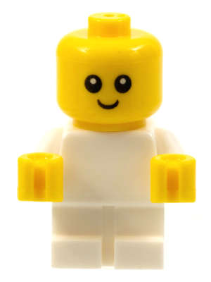 Lego (N) ~ Baby - White Body with Yellow Hands Head with Neck~