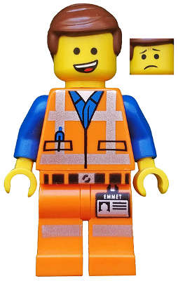 Emmet - Lopsided Open Mouth Smile - Original Lego Minifigures