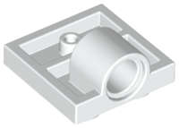 Lego (N) ~ Plate Modified 2 x 2 with Pin Hole - Full Cross Support Underneath ~ [White]