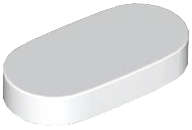 Lego (N) ~ Tile Round 1 x 2 Oval ~ [White]