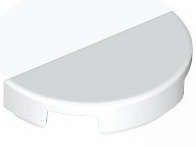 Lego (N) ~ Tile Round 1 x 2 Half ~ [White]