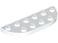 Lego (N) ~ Plate Round Corner 2 x 6 Double ~ [White]