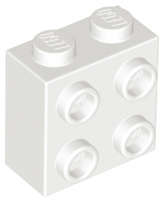 Lego NEW - Brick Modified 1 x 2 x 1 2/3 with Studs on Side~ [White]