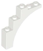 Lego (N) ~ Arch 1 x 5 x 4 - Continuous Bow ~ [White]
