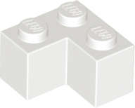 Lego (N) ~ Brick 2 x 2 Corner ~ [White]