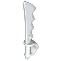 Lego Used - Minifigure Weapon Sword Cutlass Serrated with Skull Hand Guard~ [White]