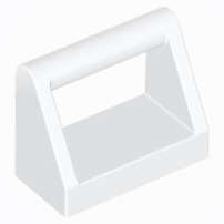Lego (U) ~ Tile Modified 1 x 2 with Bar Handle ~ [White]