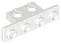 Lego (U) ~ Bracket 1 x 2 - 1 x 4 with Rounded Corners ~ [White]