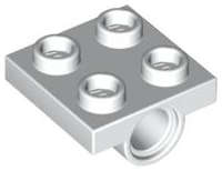 Lego (U) ~ Plate Modified 2 x 2 with Pin Hole ~ [White]