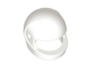 Lego (N) ~ Minifigure Headgear Helmet Motorcycle (Standard) ~ [White]