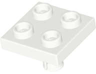 Lego (N) ~ Plate Modified 2 x 2 with Pin on Bottom ~ [White]