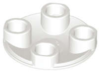 Lego (N) ~ Plate Round 2 x 2 with Rounded Bottom (Boat Stud) ~ [White]