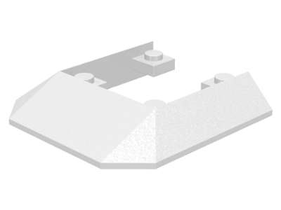 Lego (U) ~ Wedge 6 x 6 Cutout (Train Roof) ~ [White]