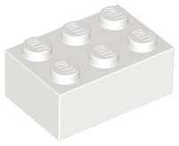 Lego (N) ~ Brick 2 x 3 ~ [White]