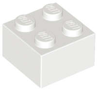 Lego (U) ~ Brick 2 x 2 ~ [White]
