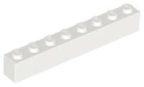 Lego (N) ~ Brick 1 x 8 ~ [White]