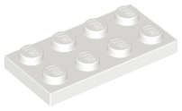 Lego Used - Plate 2 x 4~ [White]