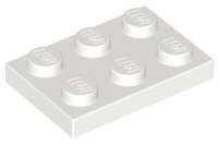 Lego Used - Plate 2 x 3~ [White]