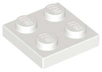 Lego Used - Plate 2 x 2~ [White]
