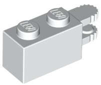 Lego (N) ~ Hinge Brick 1 x 2 Locking with 2 Fingers Horizontal End ~ [White]