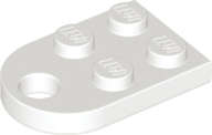 Lego (N) ~ Plate Modified 2 x 3 with Hole ~ [White]