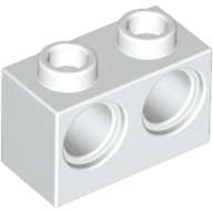Lego (N) ~ Technic Brick 1 x 2 with Holes ~ [White]