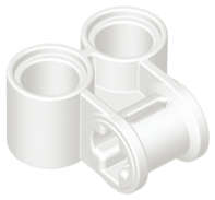 Lego (U) ~ Technic Axle and Pin Connector Perpendicular Double ~ [White]
