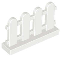 Lego (N) ~ Fence 1 x 4 x 2 Paled (Picket) ~ [White]