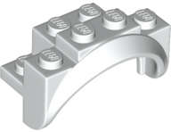Lego (N) ~ Vehicle Mudguard 4 x 2 1/2 x 2 with Arch Round Solid Studs and Rounded Legs ~ [White]
