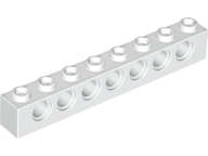 Lego (U) ~ Technic Brick 1 x 8 with Holes ~ [White]
