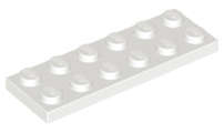 Lego (N) ~ Plate 2 x 6 ~ [White]