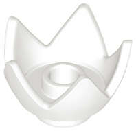 Lego (N) ~ Minifigure Headgear Crown Eggshell with 5 Points and Center Stud ~ [White]